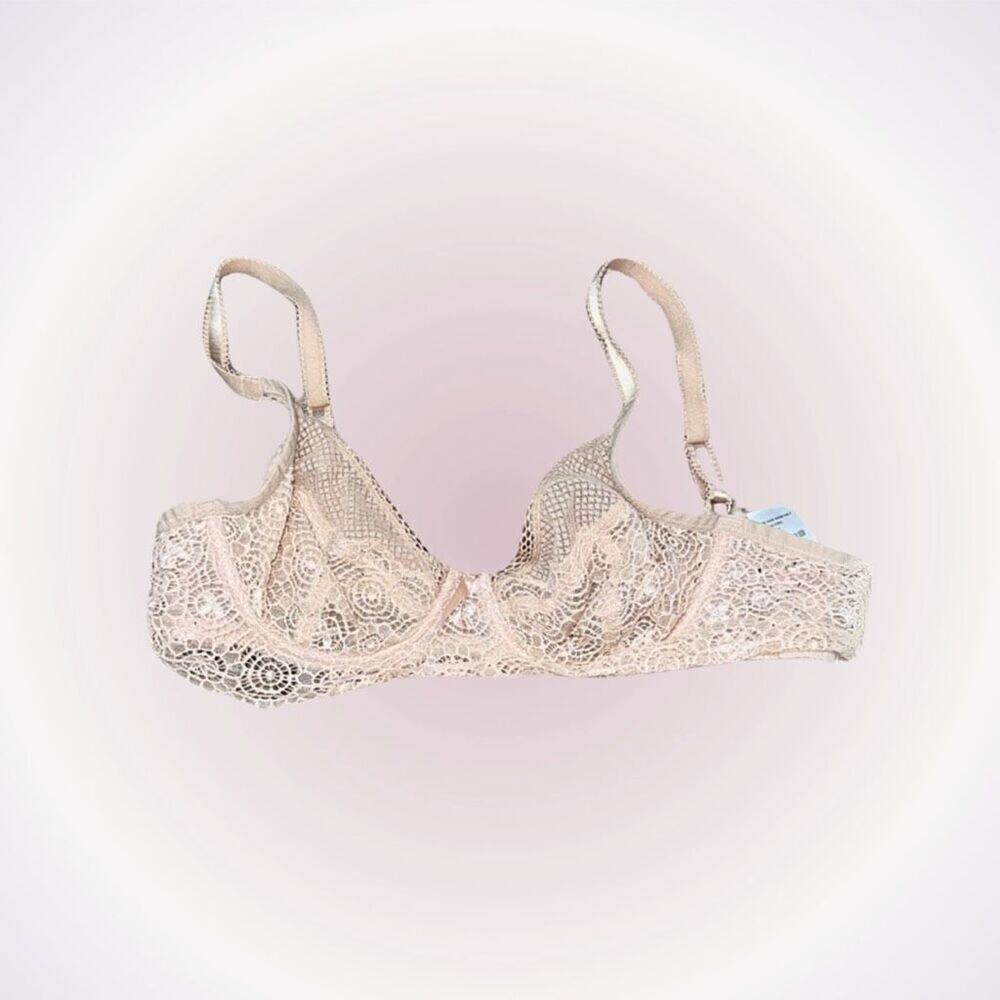 Freya Peach Neutral Lace Underwire Bra | Size 30D